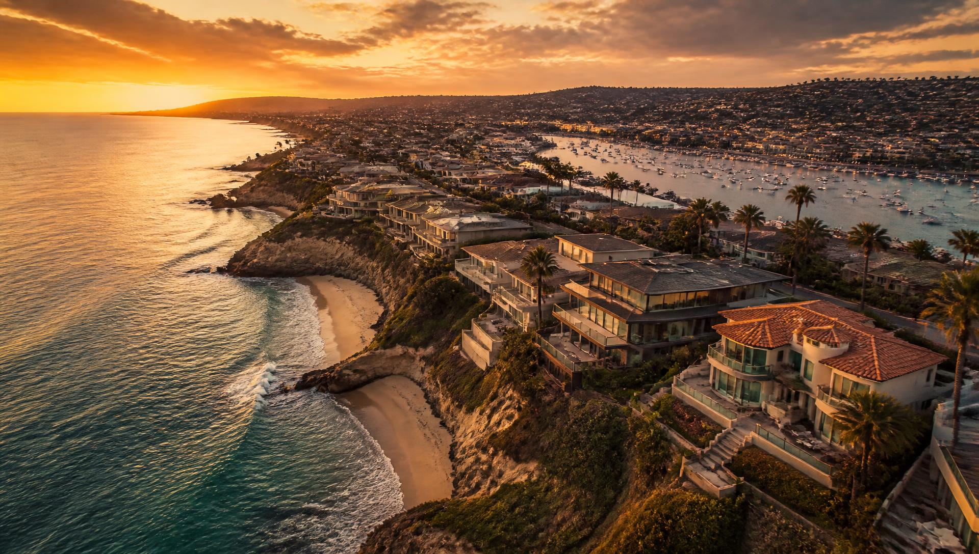 Aerial view of the South Orange County shoreline