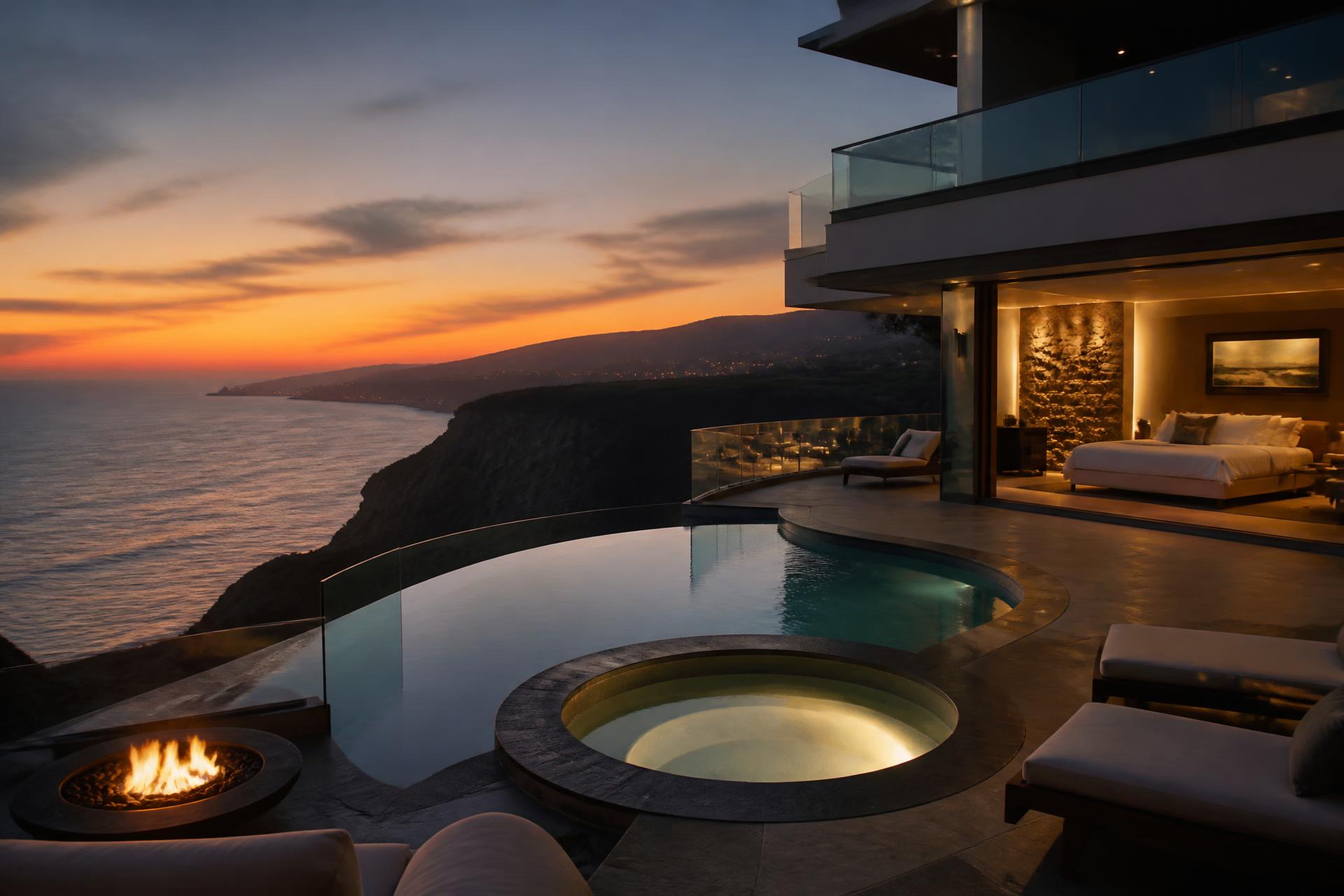 Oceanfront Newport Coast estate at dusk